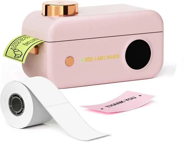 Main image of JVFYI Phomemo D50 Mini Label Maker | Portable Thermal Bluetooth Printer for Home, Office & Organization Pink