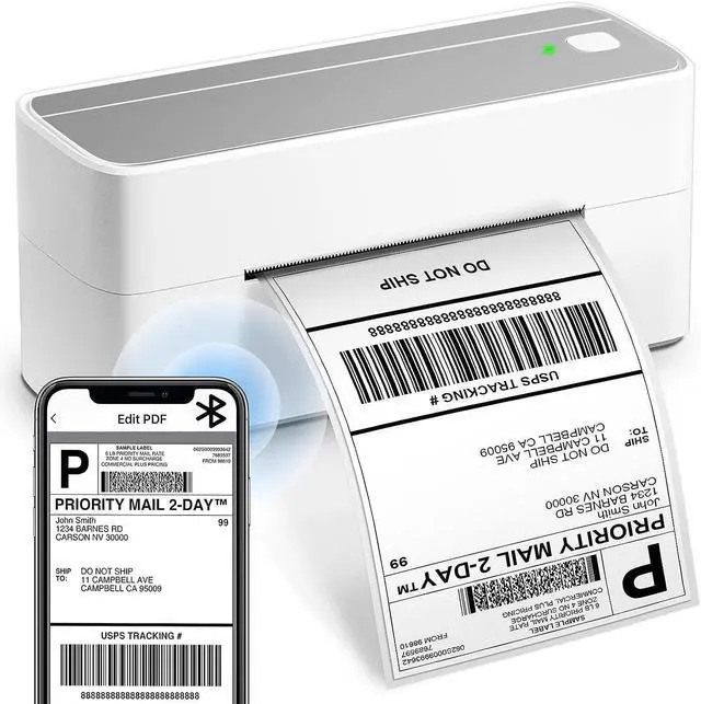 Main image of JVFYI Phomemo PM241-BT Thermal Printer | Wireless 4x6 Shipping Label Printer for E-commerce & Small Business silver