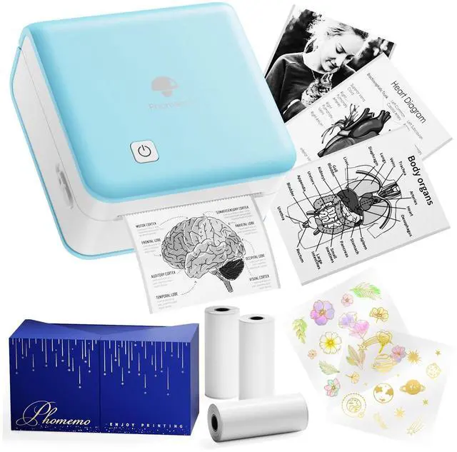 Main image of JVFYI Phomemo M02Pro 300dpi Portable Mini Printer for Sticker, Photo, Study Notes, Bullet Journal, DIY Christmas Gift Green