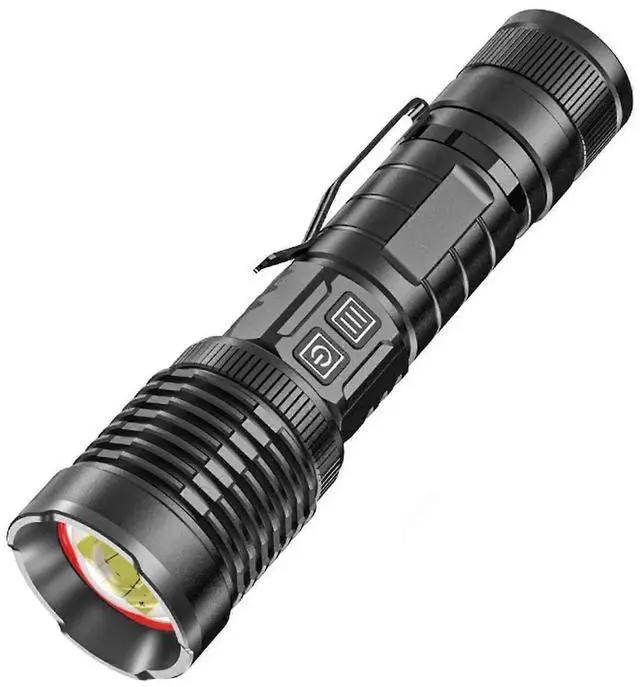 Main image of JVFYI XHP99 Rechargeable Flashlight - Zoom, 4 Modes, IPX4 Waterproof, Black