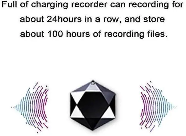 Alt view image 2 of 6 - JVFYI M6 Mini Voice Recorder 16GB - Necklace Style Audio Recorder with Noise Reduction