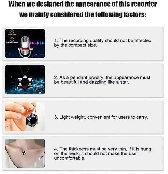 Alt view image 5 of 6 - JVFYI M6 Mini Voice Recorder 16GB - Necklace Style Audio Recorder with Noise Reduction