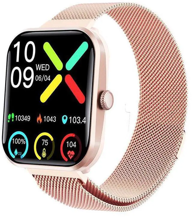 Main image of JVFYI Joeme Fit Women's Smart Watch: 1.9" HR Monitor, Blood Oxygen, 108 Sport Modes Milan Rose Gold