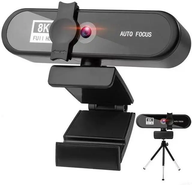 Main image of JVFYI USB Webcam with Privacy Cover & Microphone, 360° Rotating HD Computer Camera for Video Calls 8K automatic focusing