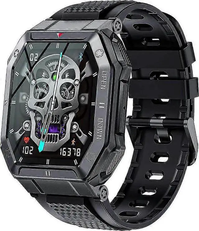 Main image of JVFYI Military Smart Watch for Men, 1.85" HD Display, Heart Rate Monitor, Fitness Tracker, iPhone/Android Compatible