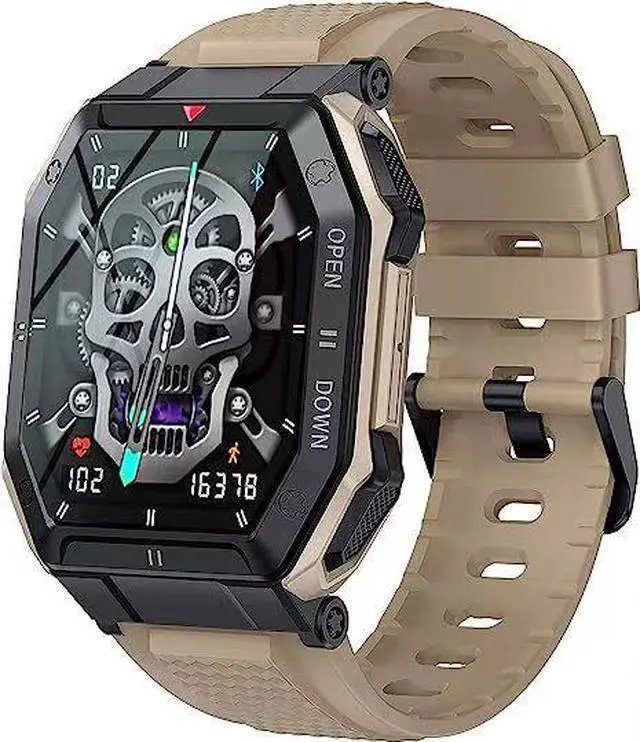 Alt view image 6 of 7 - JVFYI Military Smart Watch for Men, 1.85" HD Display, Heart Rate Monitor, Fitness Tracker, iPhone/Android Compatible