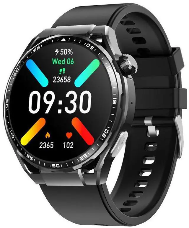 Main image of JVFYI Smart Watch for Men & Women, 1.55" Fitness Tracker, 140 Modes, Heart Rate/Sleep Monitor, IP67 Waterproof black silicone watch strap