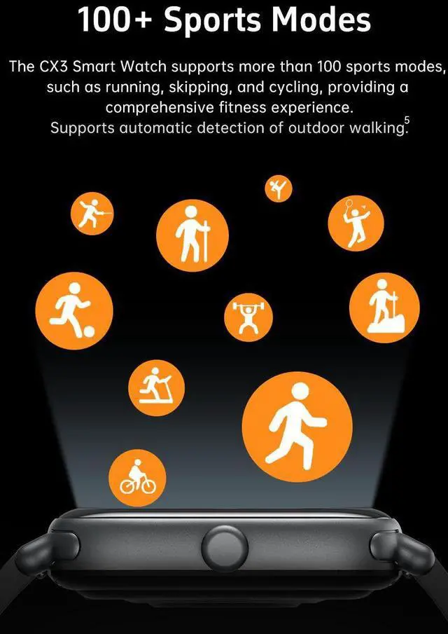 Alt view image 7 of 7 - JVFYI 1.95'' Smart Watch with Bluetooth Calls, 100+ Sports Modes, Health Monitor, 7-Day Battery black