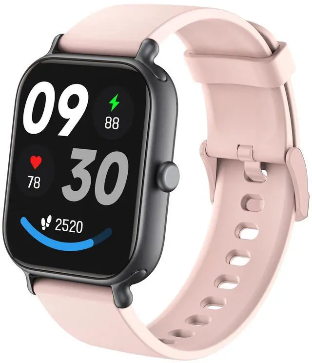 Main image of JVFYI 1.95'' Smart Watch with Bluetooth Calls, 100+ Sports Modes, Health Monitor, 7-Day Battery Black and pink