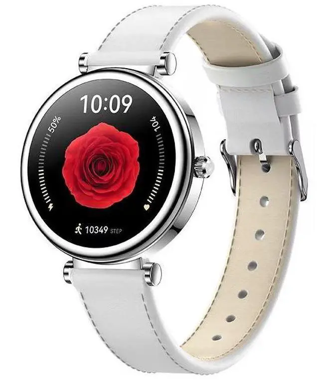 Main image of JVFYI Women's Fitness Tracker Watch - 110 Sport Modes, Heart Rate & Sleep Monitor, Smart Notifications White leather