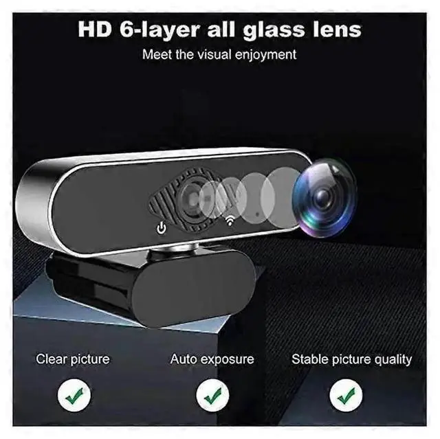 Alt view image 5 of 5 - JVFYI 1080P HD Webcam with Microphone, USB Streaming Camera for Laptop Video Calls & Conferencing (Black)