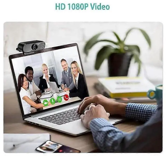 Alt view image 2 of 5 - JVFYI 1080P HD Webcam with Noise-Canceling Mic, 90° Wide Angle USB Camera for Video Calls & Streaming (Black)