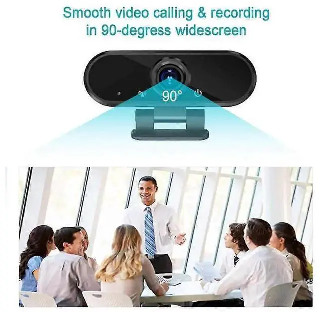 Alt view image 4 of 5 - JVFYI 1080P HD Webcam with Noise-Canceling Mic, 90° Wide Angle USB Camera for Video Calls & Streaming (Black)