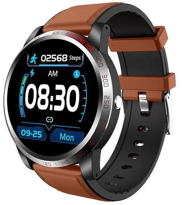 Main image of JVFYI Men's Smart Watch IP68 Waterproof, Fitness Tracker with Heart Rate & Blood Oxygen Monitor, Black coffee color