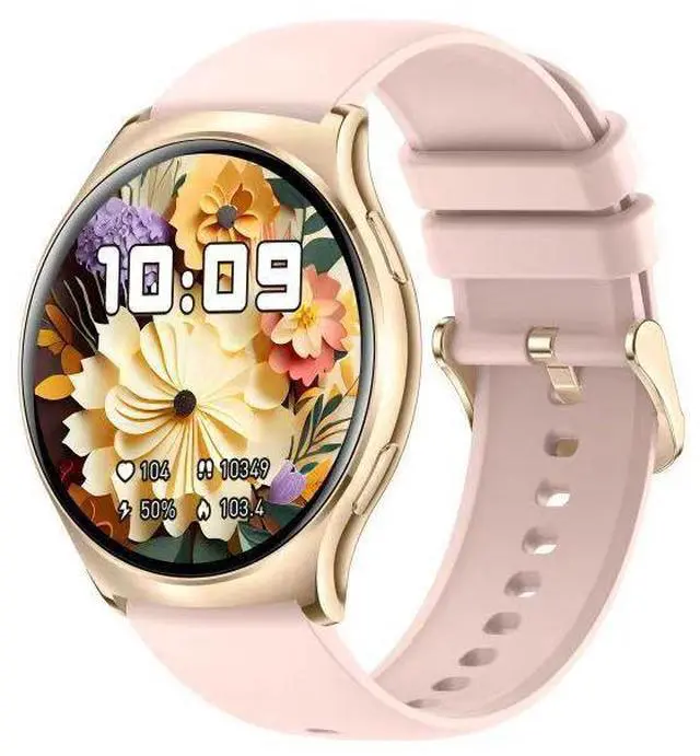Main image of JVFYI Women's Smart Watch with AMOLED Display, 100+ Sports Modes, Heart Rate & Blood Oxygen Monitor, Waterproof Fitness Tracker pink