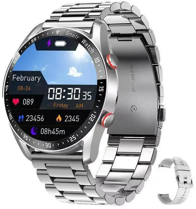 Main image of JVFYI Women's Smart Watch with Bluetooth, Health Monitoring, IP67 Waterproof, 20-Day Battery silver