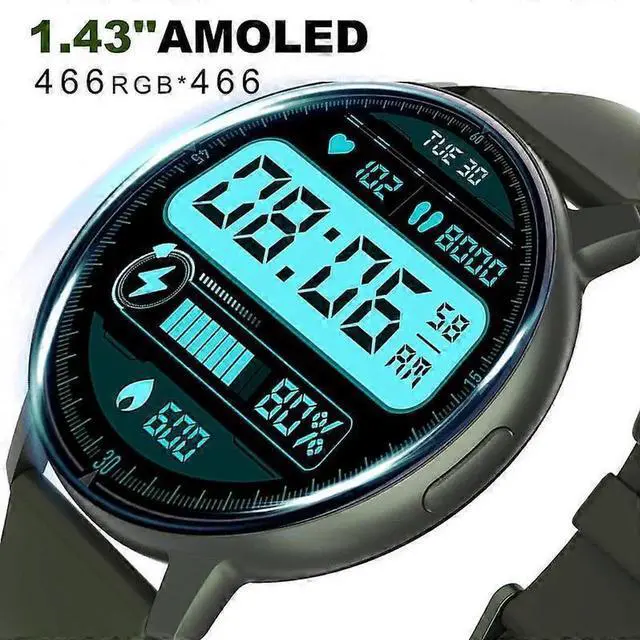 Alt view image 3 of 5 - JVFYI S48T Smart Watch 1.43" AMOLED, Bluetooth Call, Heart Rate & Blood Pressure Monitor, IP67 Waterproof golden