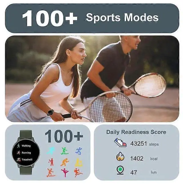 Alt view image 5 of 5 - JVFYI S48T Smart Watch 1.43" AMOLED, Bluetooth Call, Heart Rate & Blood Pressure Monitor, IP67 Waterproof golden