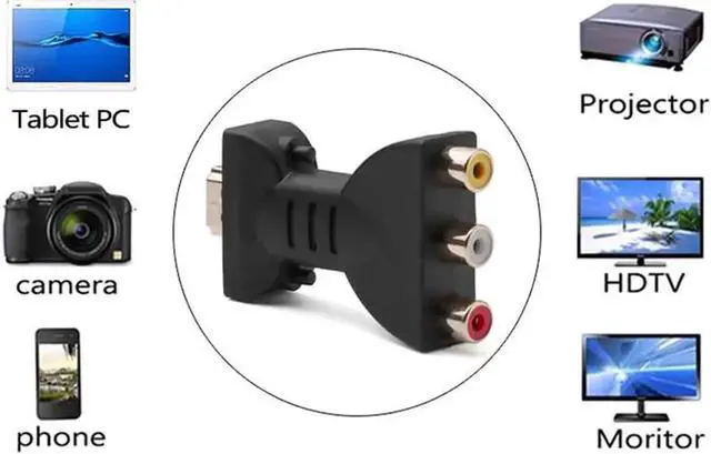 Alt view image 5 of 6 - JVFYI 1Pcs HDMI To AV Audio Adapter Hdmi To Vga Connector Hdmi To Vga Hdmi Splitter for HDTV, DVD, Projector, Home Theater Systems