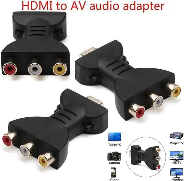 Main image of JVFYI 1Pcs HDMI To AV Audio Adapter Hdmi To Vga Connector Hdmi To Vga Hdmi Splitter for HDTV, DVD, Projector, Home Theater Systems