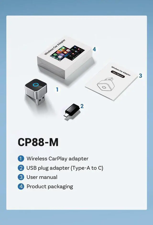 Alt view image 7 of 7 - JVFYI Ottocast Mini Cube 3.0 Wireless CarPlay & Android Auto 2-in-1 Adapter, Convert Wired to Wireless for iPhone iOS 10+ & Android 11+, Universal Plug & Play