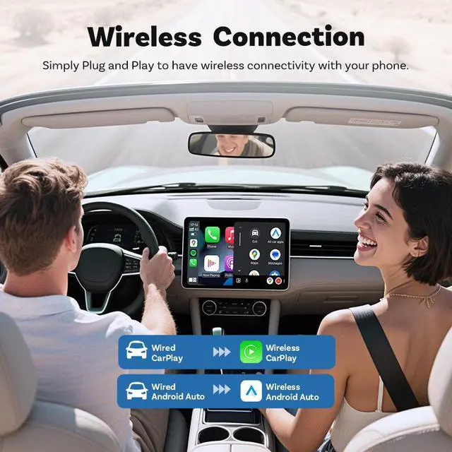 Alt view image 4 of 7 - JVFYI Ottocast Mini Cube 3.0 Wireless CarPlay & Android Auto 2-in-1 Adapter, Convert Wired to Wireless for iPhone iOS 10+ & Android 11+, Universal Plug & Play