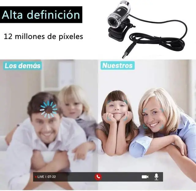 Alt view image 3 of 7 - NASA Webcam 480P, Clip on PC Camera, Built in Microphone,12.0M Pixels, 360° Rotating for Computer Laptop Desktop, Plug and Play for Video Broadcasting, Compatible with