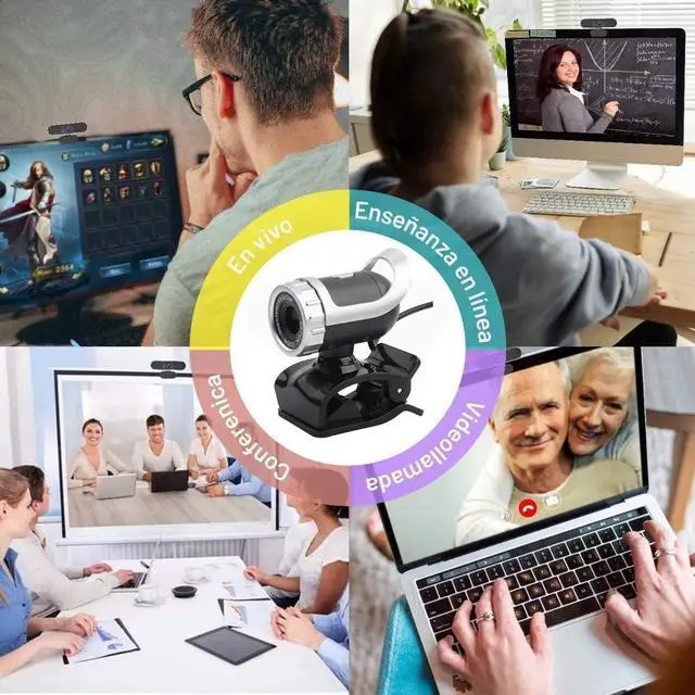 Alt view image 4 of 7 - NASA Webcam 480P, Clip on PC Camera, Built in Microphone,12.0M Pixels, 360° Rotating for Computer Laptop Desktop, Plug and Play for Video Broadcasting, Compatible with