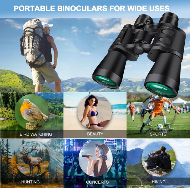 Alt view image 7 of 7 - 20X50 Binoculars for Adults High Powered- Large View with Clear Vision Waterproof & Fogproof Lightweight Easy Focus Compact Binoculars for Bird Watching Hunting Travel Sports Opera Concert