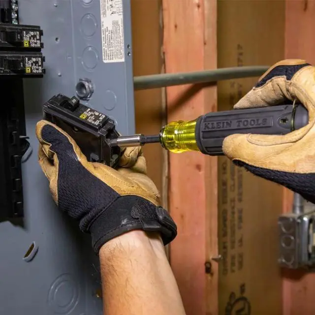 Alt view image 7 of 7 - Klein Tools 32303 Multi-Bit Screwdriver/Nut Driver, Impact Rated 14-in-1 Magnetic Screwdriver Set Phillips, Slotted, Square, Combo, Torx