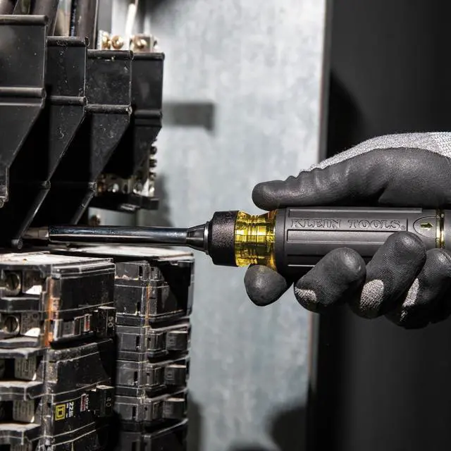 Alt view image 6 of 7 - Klein Tools 32305 Multi-bit Ratcheting Screwdriver, 15-in-1 Tool with Phillips, Slotted, Square, Torx and Combo Bits and 1/4-Inch Nut Driver