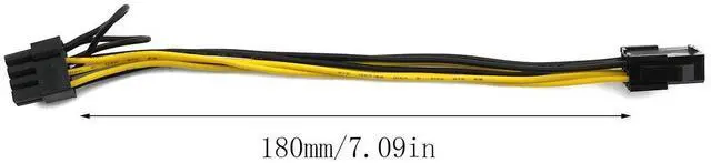 Alt view image 2 of 5 - E-outstanding 2pcs 6 Pin Female to 8 Pin Male GPU Graphics Cards Extension Adapter PCI-e 6-pin Female to 8-pin Male Converter for PCI Express 6+2 Pin Powered GPU Video Card 22cm