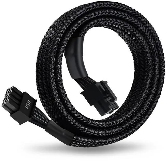Main image of 8 Pin PCIe Cable for EVGA Power Supply, PCIe 8 Pin Male to (6+2) Male PCI Express Power Adapter Sleeved 25-inch (63cm)