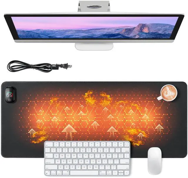Main image of Bublonics Heated Mouse Pad, Warm Desk Pad,Heated Large Desk Mat with 3 Levels Heating,Gaming Mouse Pad Foot Warmer Pad for Home Office(Upgrade Version,Black,31.5" x 13")