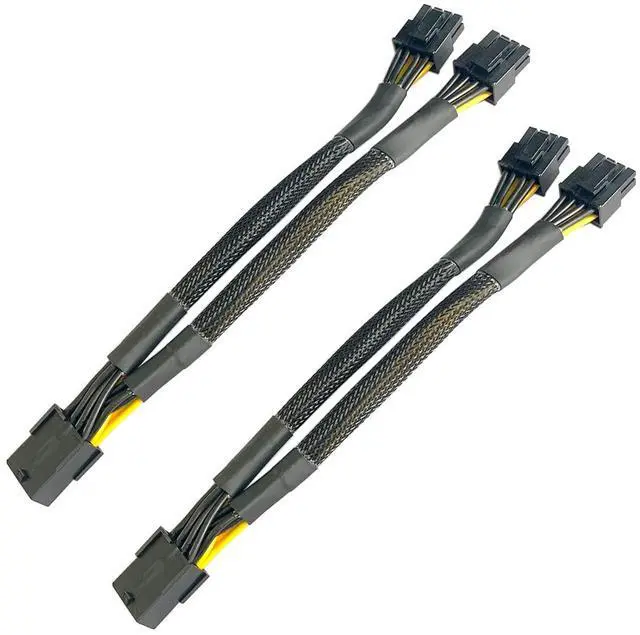 Main image of ALEKOR 16 AWG GPU VGA PCI-e 8Pin PCI Express Graphics Video Card 8 Pin Female to Dual GPU 8(6+2) Pin Male Splitter Power Cord Braided Sleeved Cable 9-inches (2 Pack)