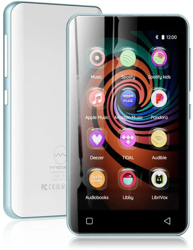 Main image of 160GB MP3 Player with Bluetooth and WiFi, innioasis MP3 MP4 Player for Kids with Spotify, Amazon Music, Audible, Libby, 4.0" Touch Screen Android Music Player with Speaker, Up to 1TBGlacier Blue