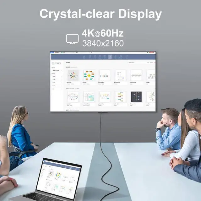 Alt view image 4 of 7 - Elfesoul USB C to C Cable, 3.2 Gen 2 USB-C Cord 16.5ft - 4K UHD 20Gbps 100W PD Fast Charging Cable for MacBook Pro, for iPad Pro, Nylon Braided, Black.