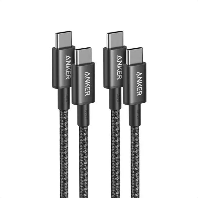 Main image of USB C to USB C Cable, 2-Pack Type C 100W Charger Cord, Fast Charging for iPhone 17 Series, MacBook Pro 2020, Pixel, and More (Not for Video Output) (Black, 3.3ft)