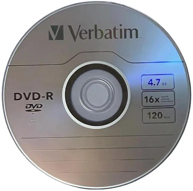 Alt view image 2 of 2 - Verbatim DVD-R Blank 16X DVD-R DVR 4.7GB Logo Branded Recordable Media Disc, 100pk Spindle