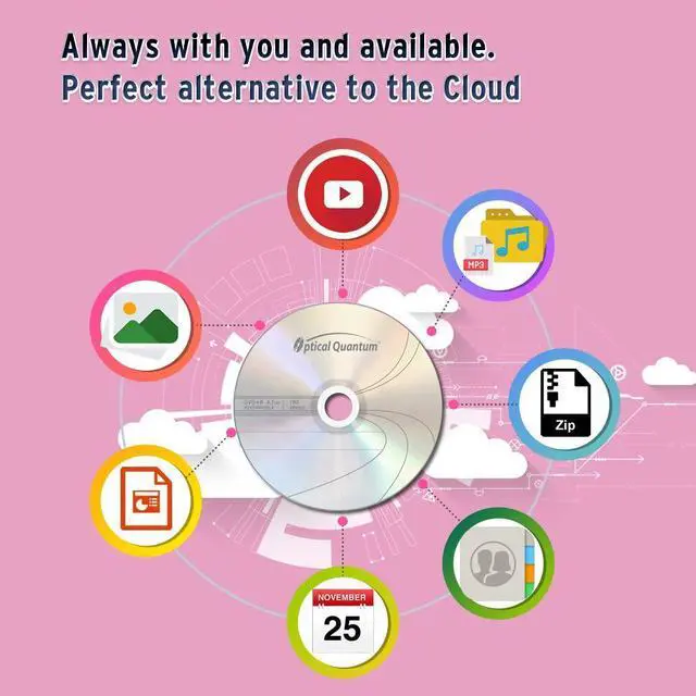 Alt view image 3 of 7 - Optical Quantum DVD+R 4.7GB 16x Recordable Media Disc - 100 Spindle (FFP) OQDPR16LT-BX