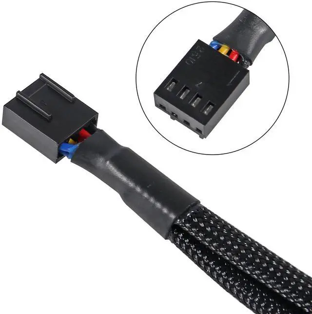 Alt view image 4 of 6 - 2 Pack PWM Fan Splitter Cable 1 to 2 Converter, Computer PC PWM Fan Splitter Cable 1 to 2 (4 Pin+3 Pin)