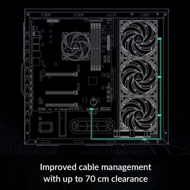 Alt view image 3 of 6 - ARCTIC PST Cable Rev. 2 - Cavo di Proluga PWM a 4 Pin per Max 4 Ventole, Ventole PC, Cavo Splitter PWM, Connessione Multi-Ventola, Prolunga, Cavo Splitter a Y, PC - Nero