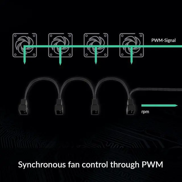 Alt view image 4 of 6 - ARCTIC PST Cable Rev. 2 - Cavo di Proluga PWM a 4 Pin per Max 4 Ventole, Ventole PC, Cavo Splitter PWM, Connessione Multi-Ventola, Prolunga, Cavo Splitter a Y, PC - Nero