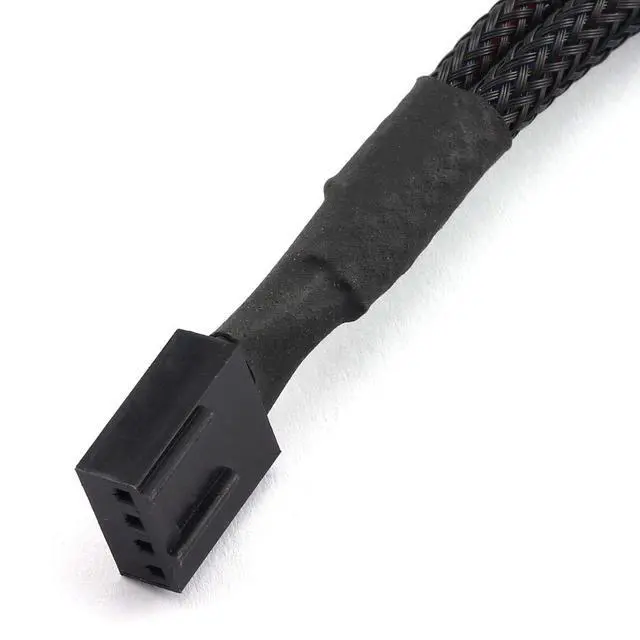 Alt view image 3 of 3 - SDTC Tech PWM Fan Splitter Cable PC 4Pin 1 to 4 Ways Fan Power Extension Adapter Cable Black Sleeved Braided 4Pin Female to 4X 4Pin Male 27cm/10.5 inches