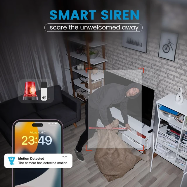 Alt view image 6 of 7 - Security Camera Indoor 2K, 360 Pan/Tilt Cameras for Home Security with Motion Detection, Baby Monitor for Pet/Dog with Night Vision, 2.4GHz WiFi Cam with Phone App & 2-Way Audio