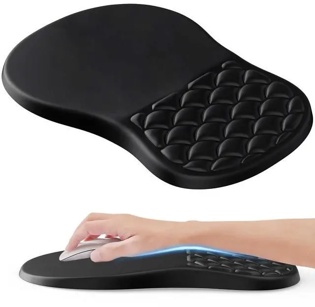 Main image of Ergonomic Mouse Pad Wrist Support with Memory Foam&Non-Slip Pu Base Cushion Massage Bump,Mouse Pad with Wrist Rest for Carpal Tunnel Pain Relief,Work from Home Essentials