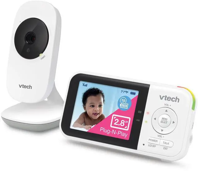 Main image of VTech VM819 Baby Monitor with Camera and Audio, 2.8 Screen Portable Baby Camera, Night Vision, 2-Way Audio, Temperature Sensor and Lullabies, Secure Transmission No WiFi, Ideal for Baby/Elderly/Pet