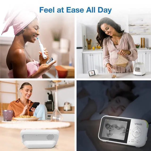 Alt view image 4 of 7 - VTech VM819 Baby Monitor with Camera and Audio, 2.8 Screen Portable Baby Camera, Night Vision, 2-Way Audio, Temperature Sensor and Lullabies, Secure Transmission No WiFi, Ideal for Baby/Elderly/Pet