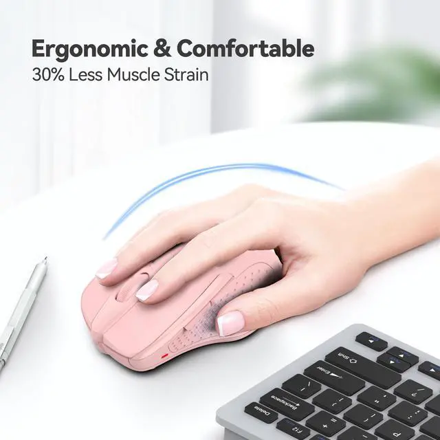 Alt view image 4 of 7 - TECKNET Wireless Mouse, 2.4G Ergonomic Optical Mouse, Computer Mouse for Laptop, PC, Computer, Chromebook, Notebook, 6 Buttons, 24 Months Battery Life, 4000 DPI, 6 Adjustment Levels