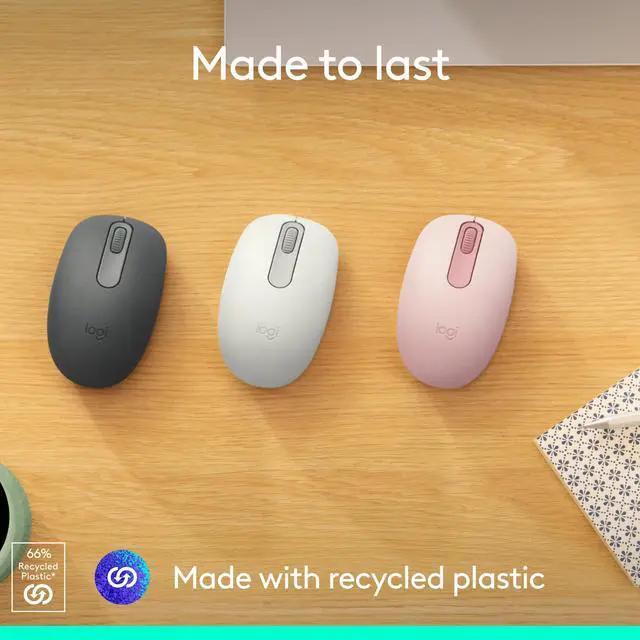 Alt view image 4 of 7 - M196 Bluetooth Wireless Mouse, Compact and Portable Mouse for Laptops, Tablets and More, 12-Month Battery, Smooth Tracking, Compatible with PC and Mac, Windows and macOS - Rose